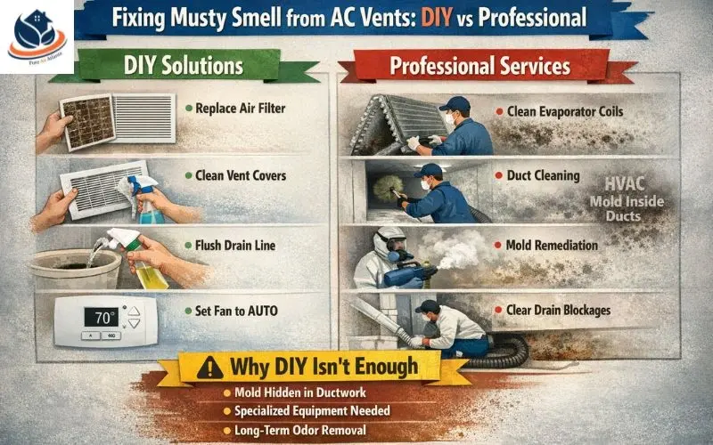 How to Fix Musty Smell from AC Vents DIY vs Professional
