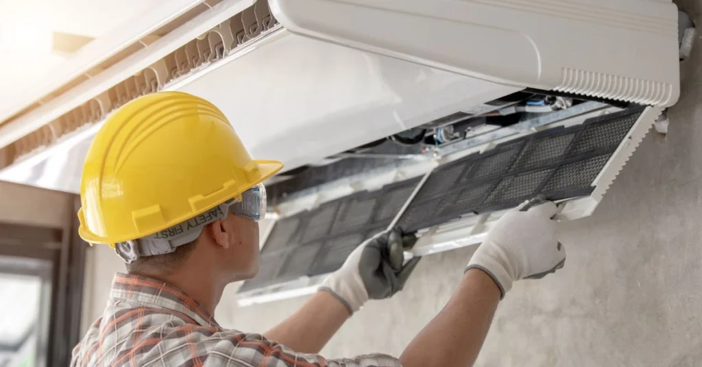 Clean HVAC ventilation system after professional maintenance