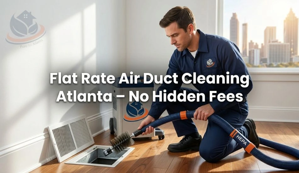 Flat rate air duct cleaning Atlanta service by Pure Air Atlanta with no hidden fees