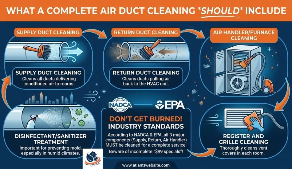 What Should a Complete Air Duct Cleaning Include air duct cleaning cost atlanta