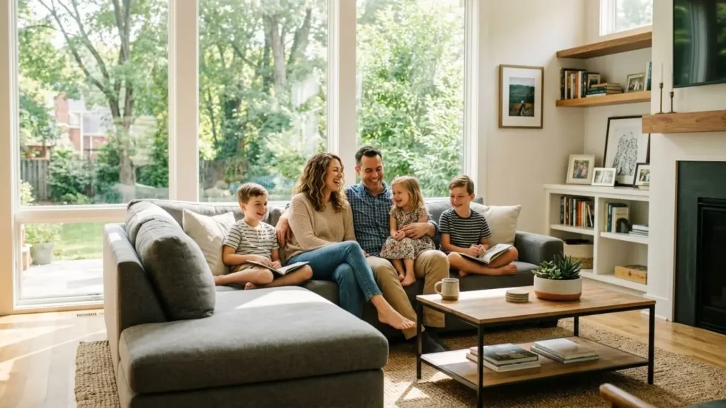 Who Are The Most Reliable Duct Cleaners Near Me For Homes? 4 Atlanta family enjoying clean indoor air quality at home after professional air duct cleaning by Pure Air Atlanta
