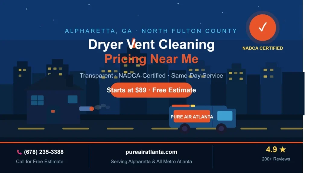 Dryer Vent Cleaning Pricing Near Me Alpharetta Pure Air Atlanta