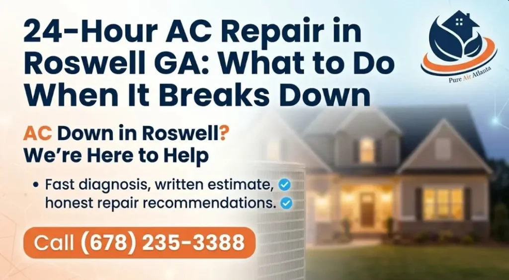 24 hour AC repair Roswell GA (678) 235-3388 staying safe while you wait for a technician