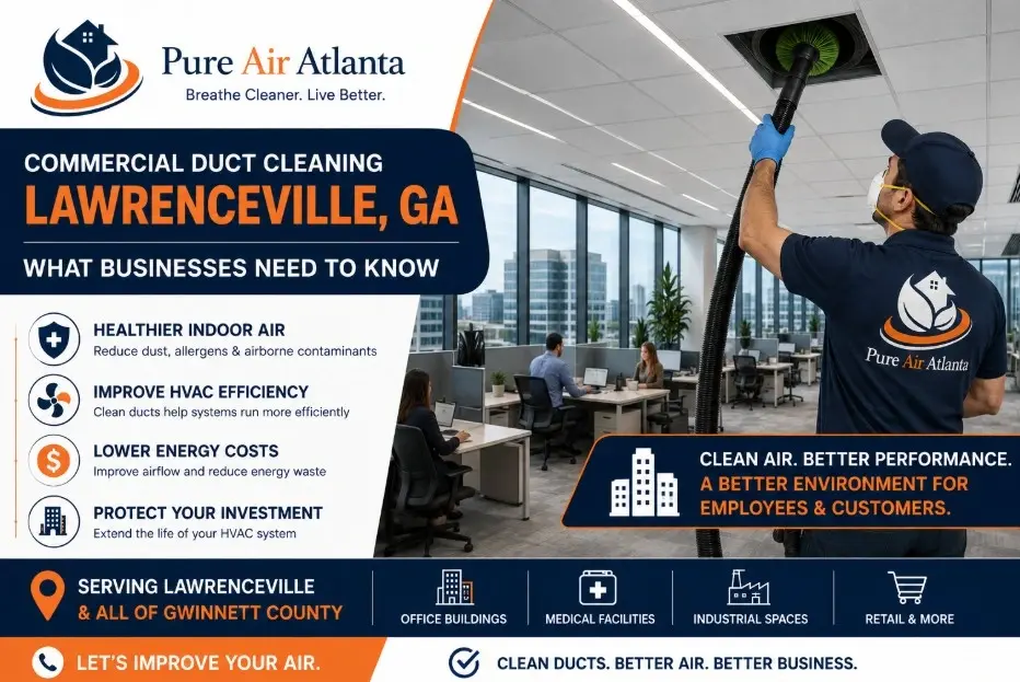 Commercial Duct Cleaning Lawrenceville GA Guide 2026 2 Call 678-235-3388. OSHA/EPA compliance & office, medical & retail guidance for Gwinnett County.