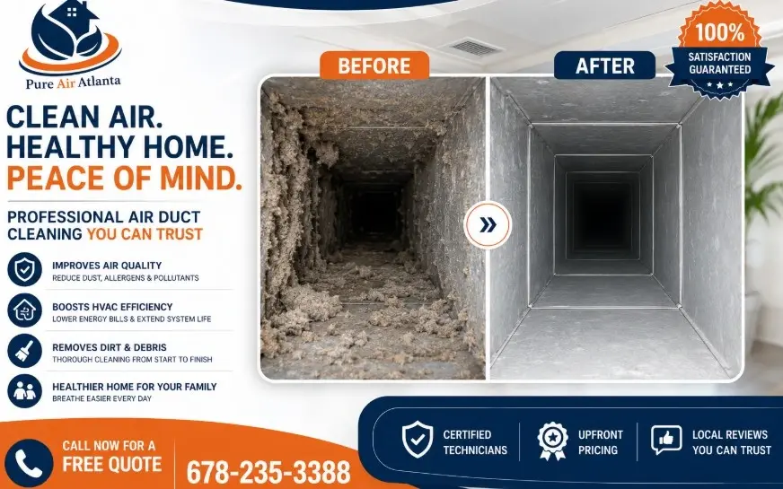 Reliable air duct cleaning company in Lawrenceville, GA, call 678-235-3388.