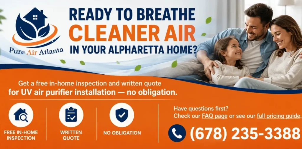 UV Air Purifier Installation Alpharetta GA | 2026 Cost 3 UV air purification systems Alpharetta GA