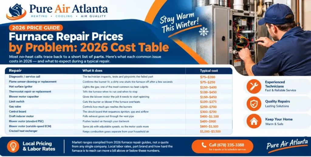 Furnace Repair Cost Douglasville GA: 2026 Price Guide 1 (678) 235-3388 Furnace repair cost Douglasville GA