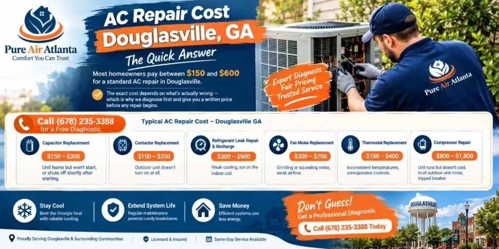 AC Repair Cost Douglasville GA