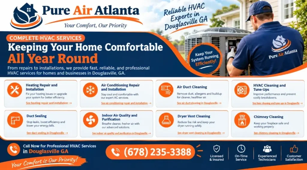 Heating and Air Douglasville GA: How to Choose a Company 2 Heating and Air in Douglasville With Pure Air Atlanta