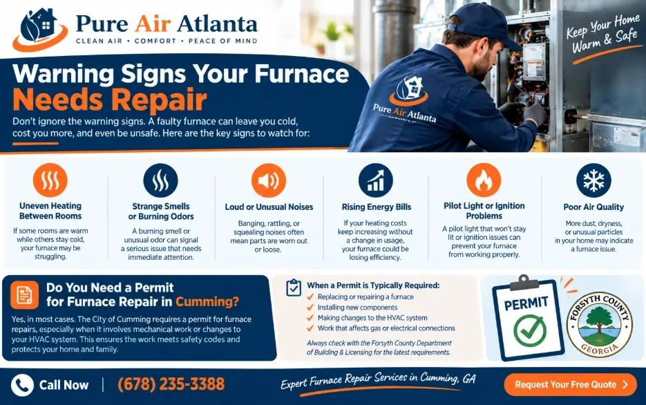 Furnace Repair Cost Cumming GA | 2026 Price Guide 2 Signs Your Cumming Furnace Needs Repair