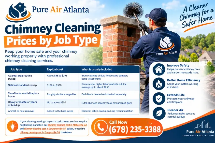 Chimney Cleaning Prices by Job Type

