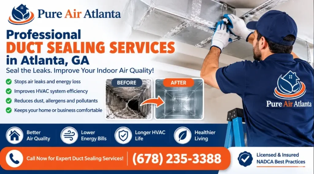 Duct Sealing Douglasville GA: Signs, Cost & Energy Savings 2 Get Your Ducts Tested and Sealed by Pure Air Atlanta