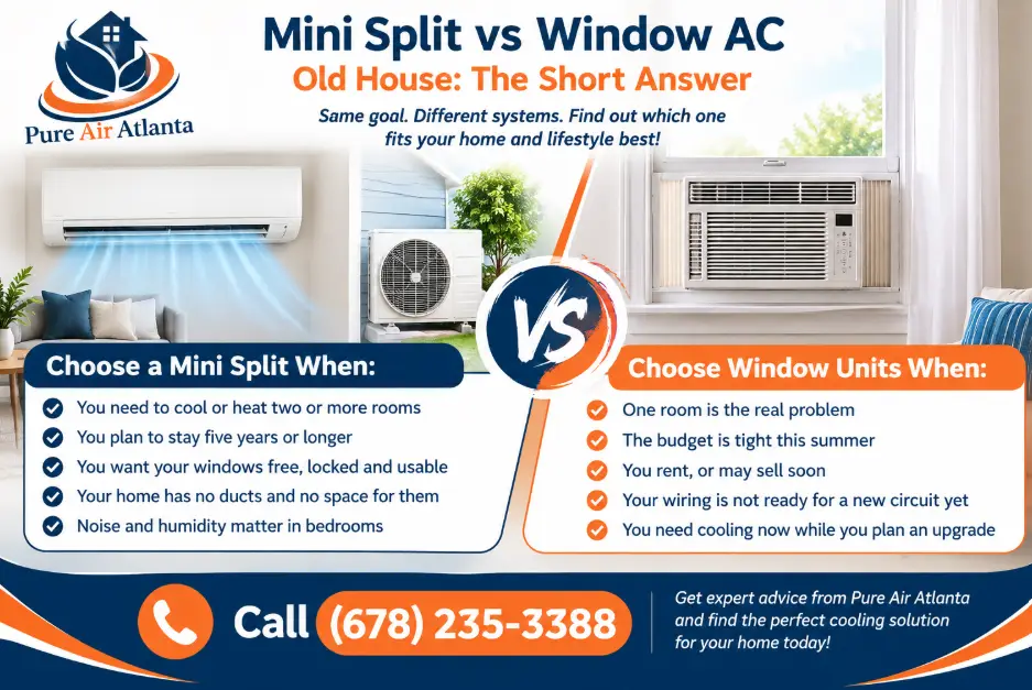 Mini Split vs Window AC Old House Atlanta
