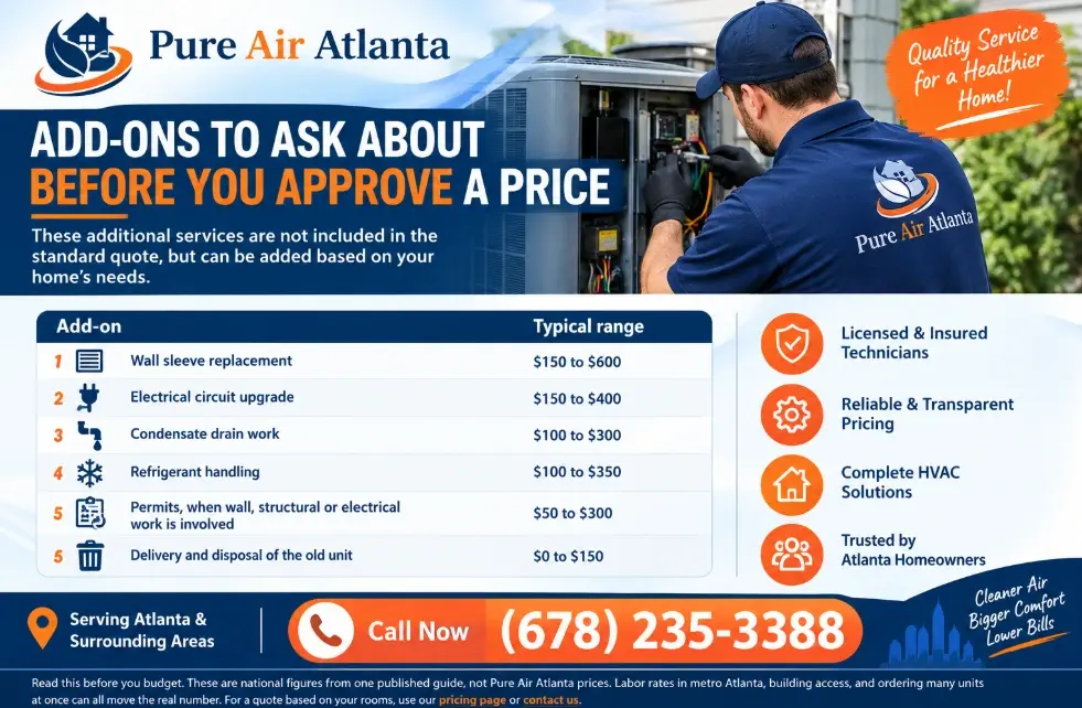 PTAC Replacement Cost Atlanta: Repair vs Replace Math 2 PTAC replacement cost breakdown: unit, labor and add-ons