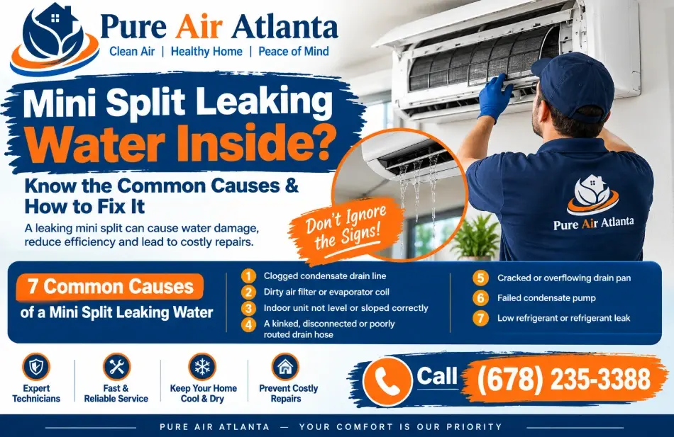 Why Is My Mini Split Leaking Water Inside? Clogged Drain Lines in Humid Georgia 3 What You Can Fix Yourself and What Needs a Pro
