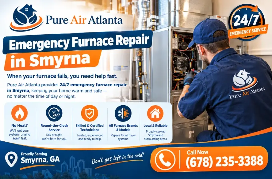 Emergency Furnace Repair Smyrna GA: Warning Signs & What We Do 2 Why Smyrna Homeowners Call Pure Air Atlanta for Emergency Furnace Repair