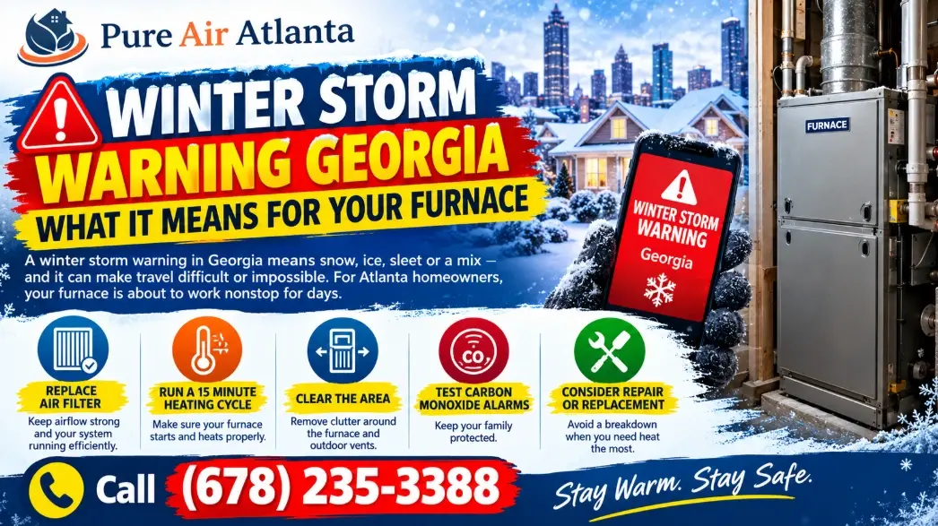 Furnace checklist for a winter storm warning Georgia homeowners can follow across metro Atlanta